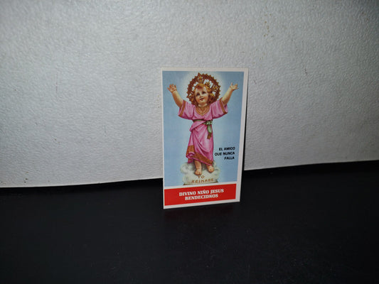 A10C1-2- Estampilla Divino Niño Jesús. Con Oración - 80'S