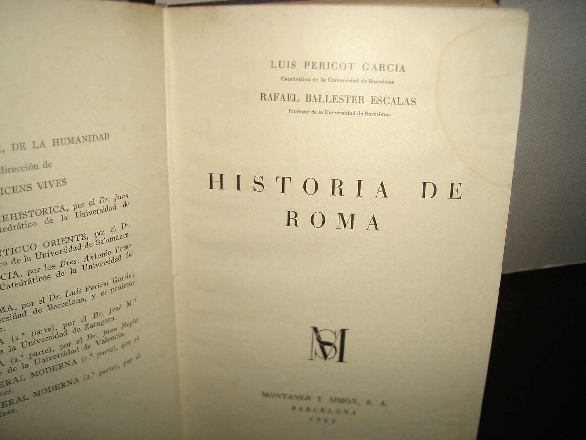 161- Historia De Roma - Luis Pericot García, Rafael Ballester Escalas - 1963