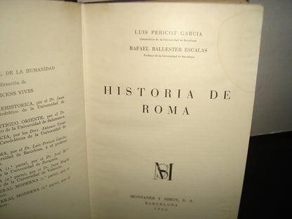 161- Historia De Roma - Luis Pericot García, Rafael Ballester Escalas - 1963