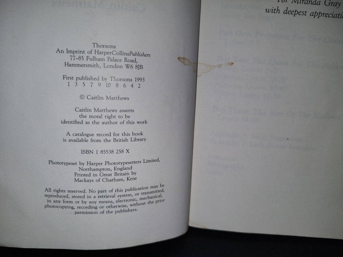 180- The Arthurian Tarot Course. A Quest For All Sesons - Caitlin Matthews. First Published By Thorsons 1993