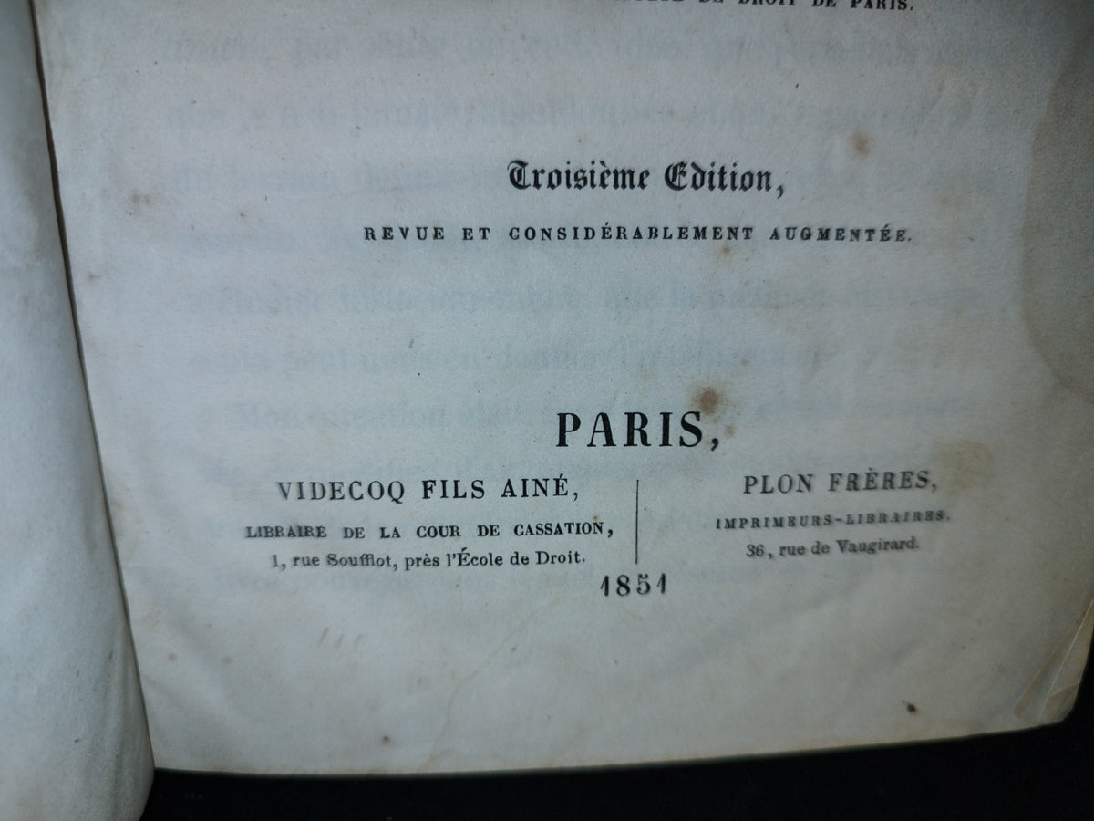 59- Histoire De La Legislation Romaine, Depuis Son Origine Jusqu'A La Legislation Moderne; Suivie D'Une Généralisation Du Droit Romain - M. Ortolan - Paris, Videcoq Fils Ainé / Plon Frères, 1851