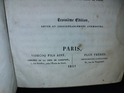 59- Histoire De La Legislation Romaine, Depuis Son Origine Jusqu'A La Legislation Moderne; Suivie D'Une Généralisation Du Droit Romain - M. Ortolan - Paris, Videcoq Fils Ainé / Plon Frères, 1851