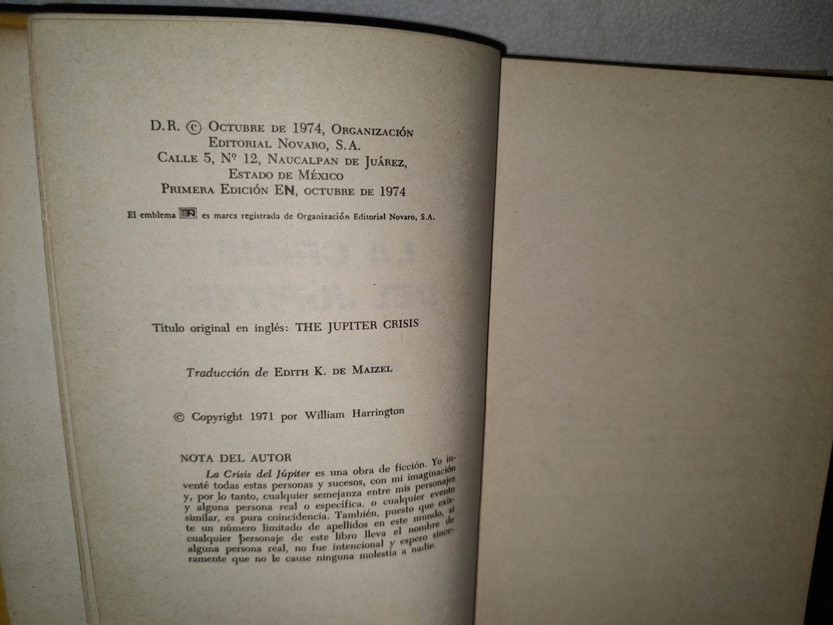 68- La Crisis Del ”Júpiter” - William Harrington -Primera Edición 1974