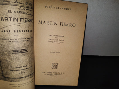 188- Martín Fierro - José Hernández - Porrúa - 1974