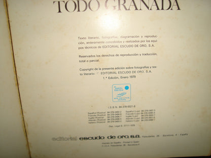 1- Todo Granada. 120 Fotos A Todo Color - Editorial Escudo De Oro, S.A. - Primera Edición 1979