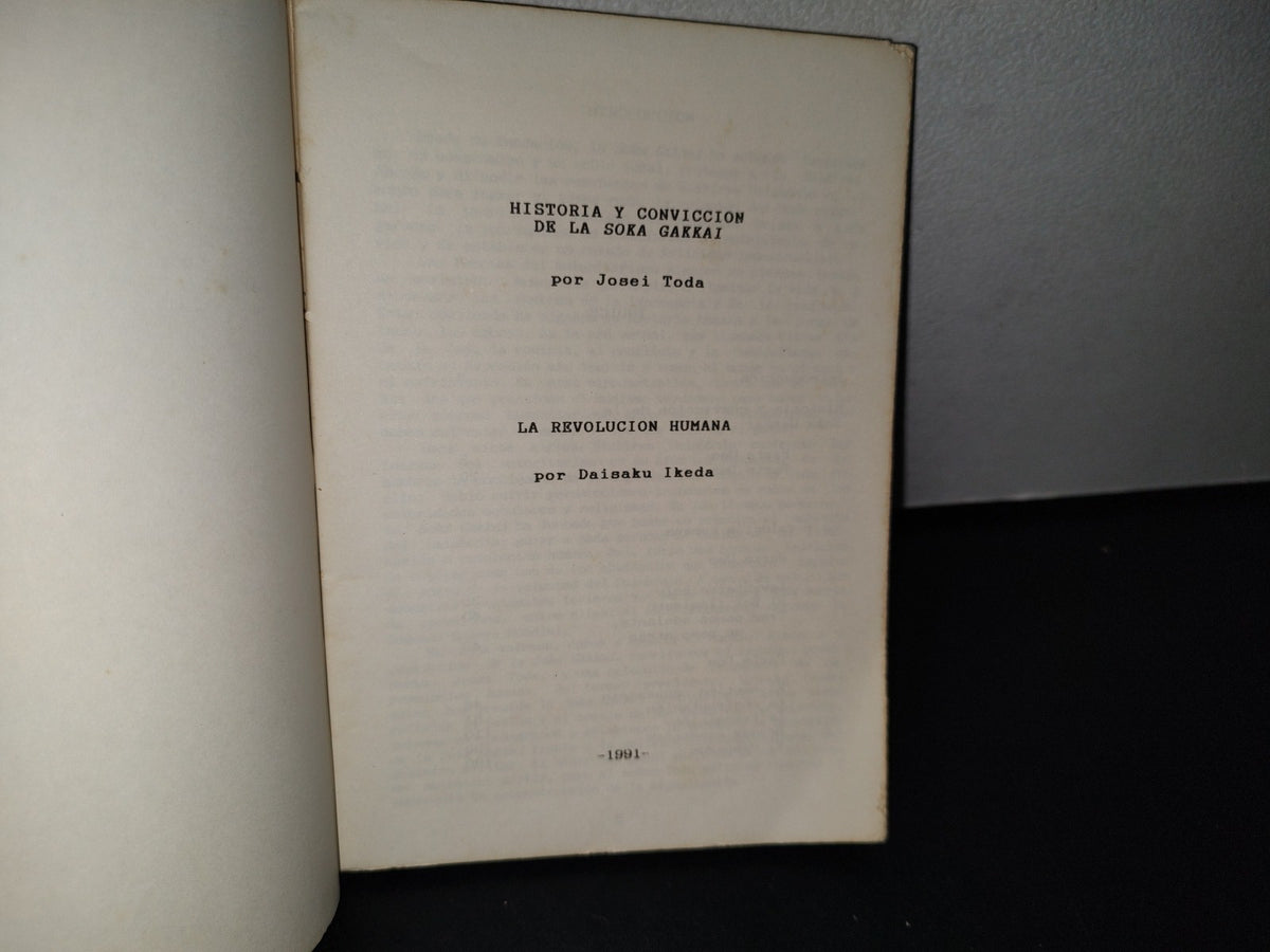 78- Historia Y Convicción De La Soka Gakkai - Josei Toda - 1991