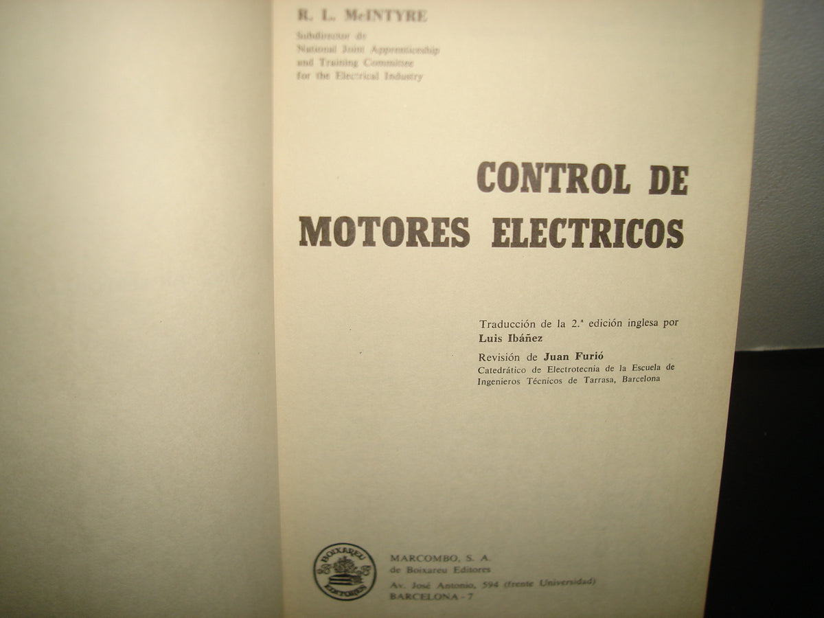 168- Control De Motores Eléctricos - R. L. Mc. Intyre