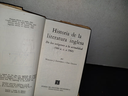 179- Historia De La Literatura Inglesa - W. J. Entwistle Y E. Gillett