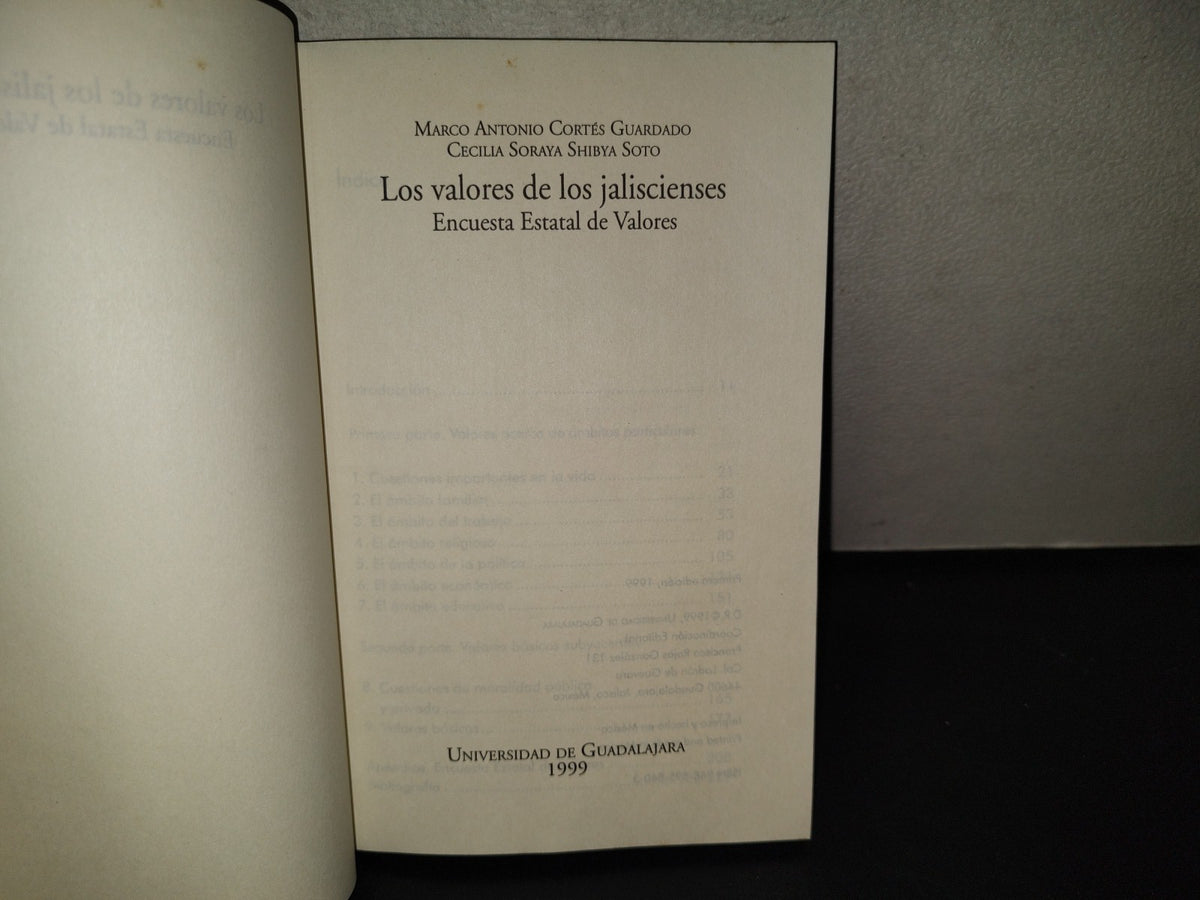 219- Los Valores De Los Jaliscienses - Marco Antonio Cortés Guardado - Primera Edición 1999
