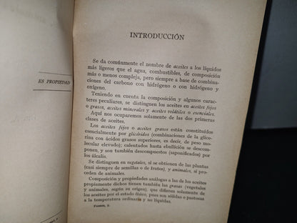 166- Aceites Y Grasas Vegetales, Animales Y Minerales - Dr. Guido Fabris - Barcelona. Gustavo Gili, Editor, 1919