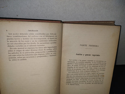 166- Aceites Y Grasas Vegetales, Animales Y Minerales - Dr. Guido Fabris - Barcelona. Gustavo Gili, Editor, 1919