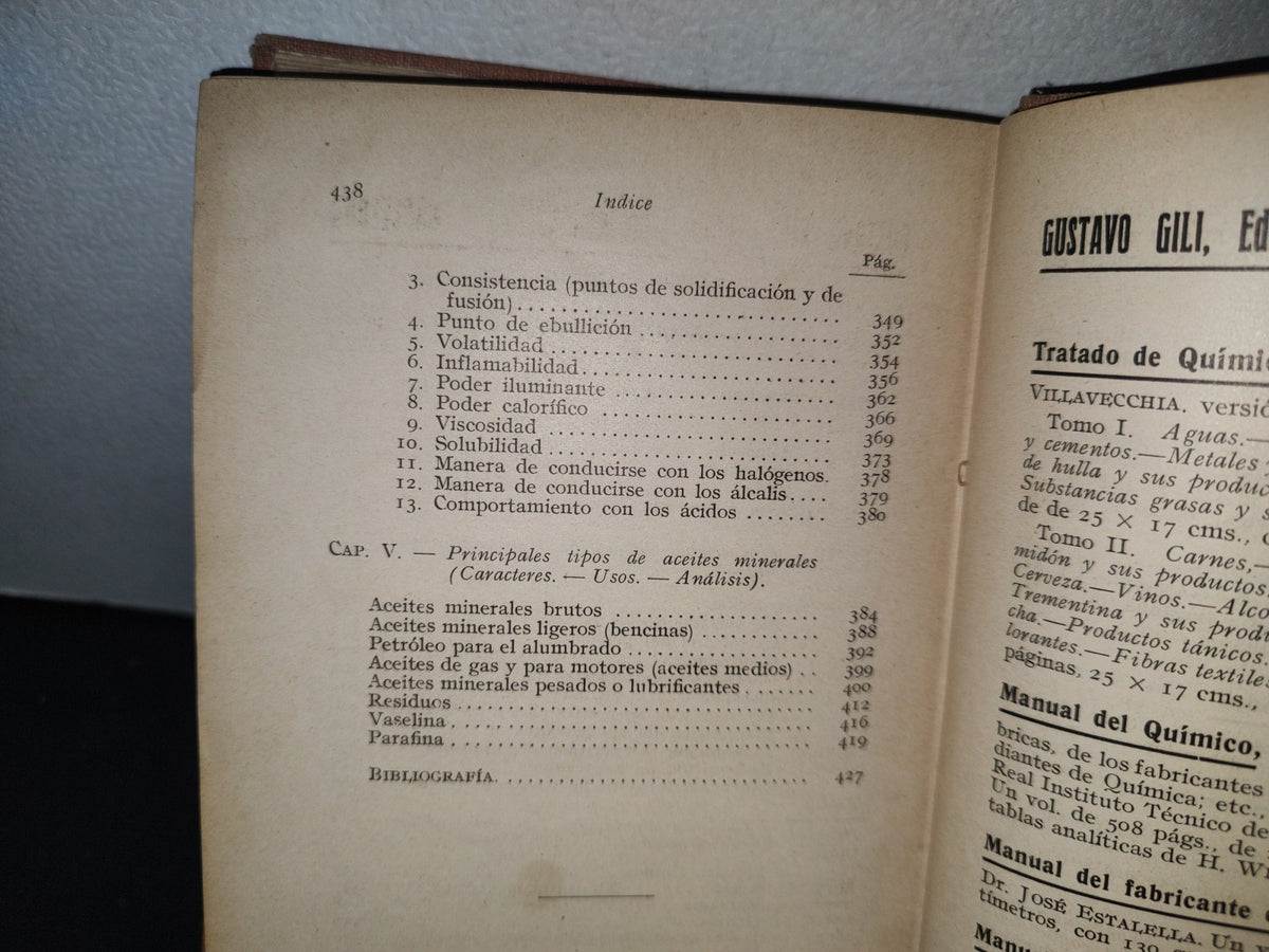 166- Aceites Y Grasas Vegetales, Animales Y Minerales - Dr. Guido Fabris - Barcelona. Gustavo Gili, Editor, 1919