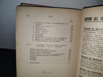 166- Aceites Y Grasas Vegetales, Animales Y Minerales - Dr. Guido Fabris - Barcelona. Gustavo Gili, Editor, 1919