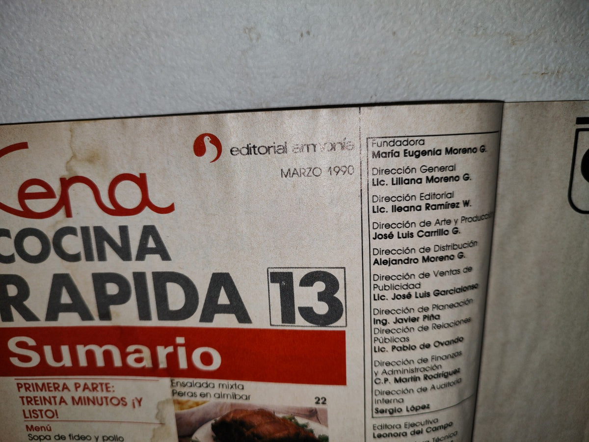 57- Revista Kena. Cocina Rápida 13 - Marzo 1990