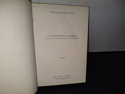 195- La Dirección De La Empresa. Estudio De Sus Funciones Fundamentales - Francisco Sánchez Guzmán