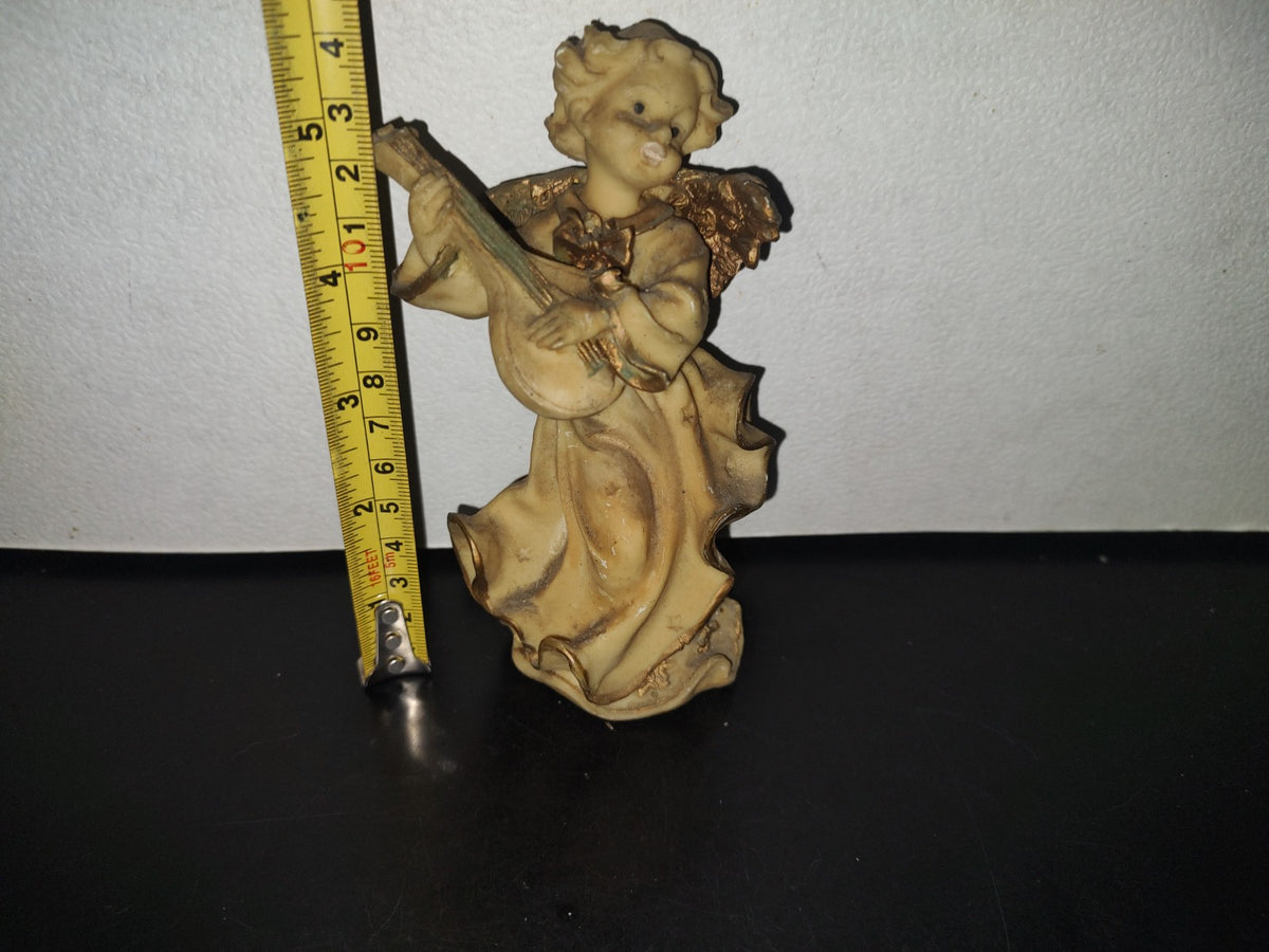 A5- Figura De Resina: Ángel Tocando Mandolina - 80'S