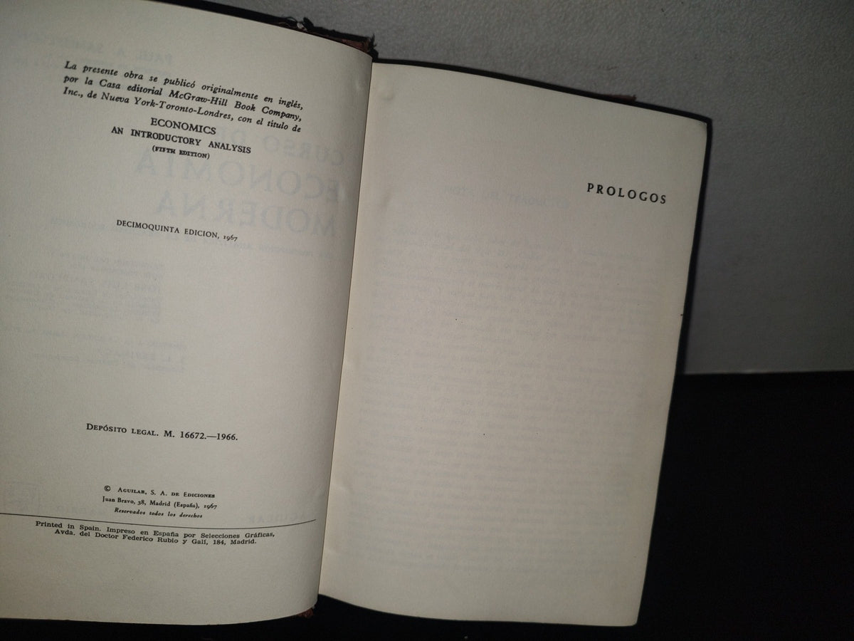 211- Curso De Economía Moderna - Paul A. Samuelson. Aguilar - 1966