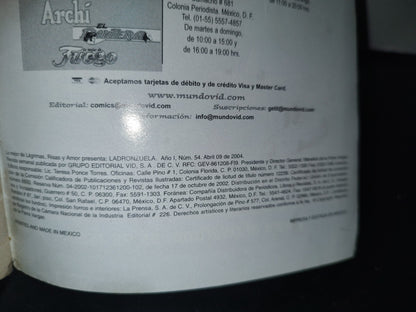 123- Lo Mejor De Lágrimas Y Risas Presenta: Ladronzuela. Umbral- Año I, No. 54, Abril 2004