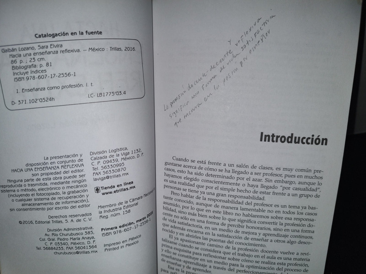 199- Hacia Una Enseñanza Reflexiva - Sara Elvira Galbán Lozano - Editorial Trillas, 2016
