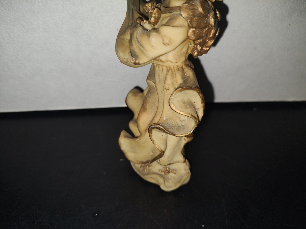 A5- Figura De Resina: Ángel Tocando Mandolina - 80'S