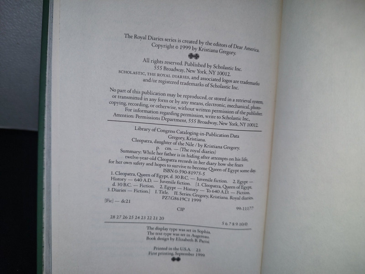 166- The Royal Diaries. Cleopatra Vii. Daughter Of The Nile By Kristiana Gregory - 1999