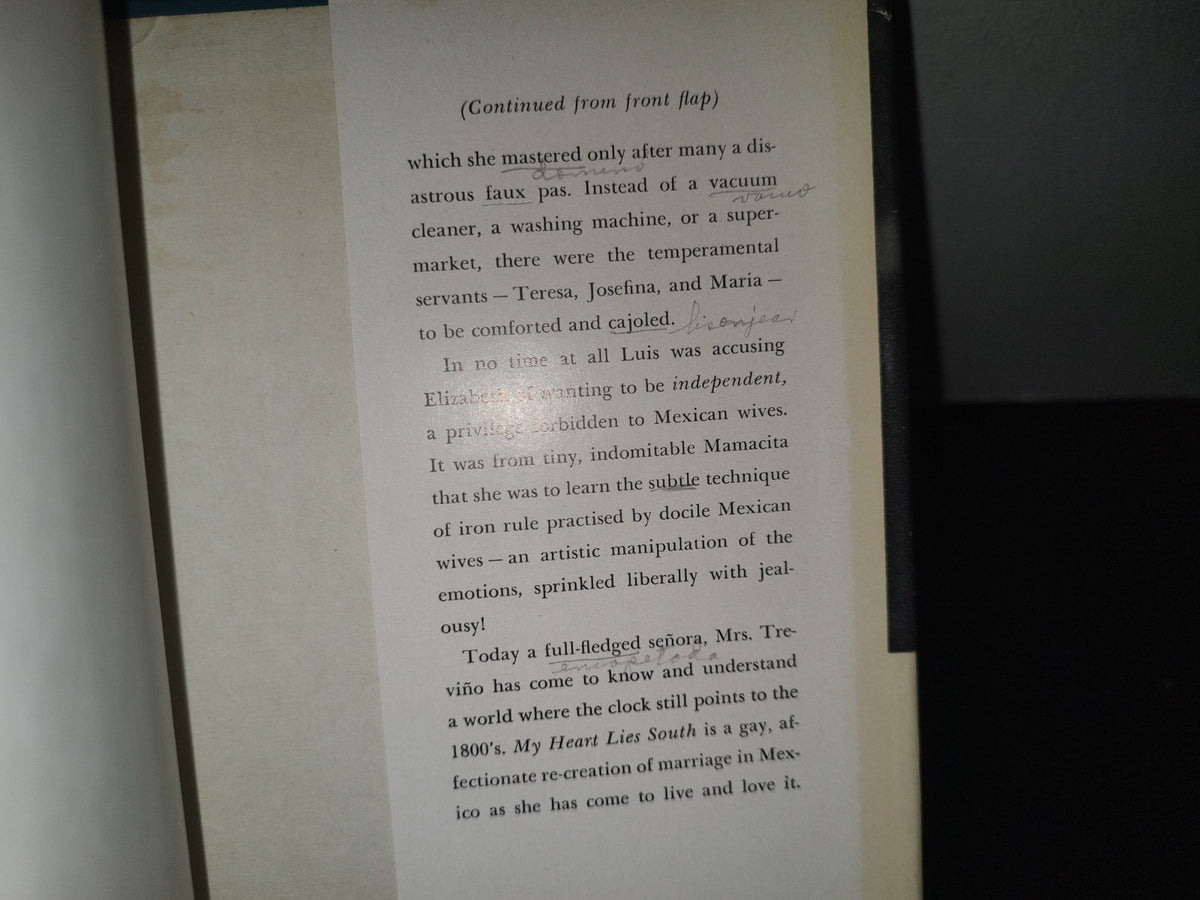 211- My Heart Lies South. The Story Of My Mexican Marriage - Elizabeth Borton De Trevino - 1954