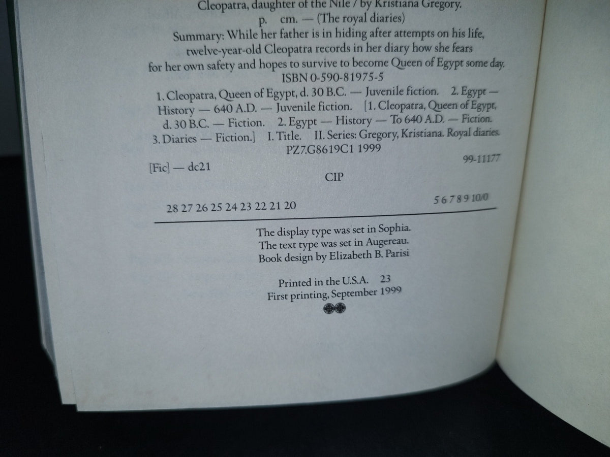 166- The Royal Diaries. Cleopatra Vii. Daughter Of The Nile By Kristiana Gregory - 1999