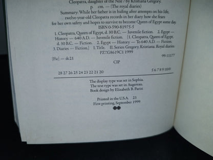 166- The Royal Diaries. Cleopatra Vii. Daughter Of The Nile By Kristiana Gregory - 1999