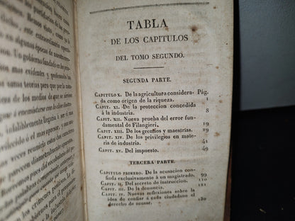 60- Comentario Sobre La Ciencia De La Legislación De Filangieri - M. B. Constant. Tomo Segundo. 1825