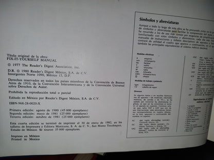 153- Repárelo Usted Mismo. Selecciones Del Reader'S Digest - 1981