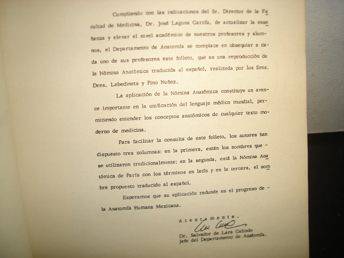 38- Terminología Anatómica Internacional, Universidad Nacional Autónoma De México