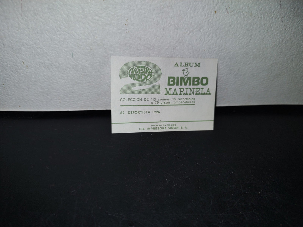 A10C1-2- Estampa De Álbum Bimbo Nuestro Mundo 2. No. 62, Deportista 1926 - 60'S