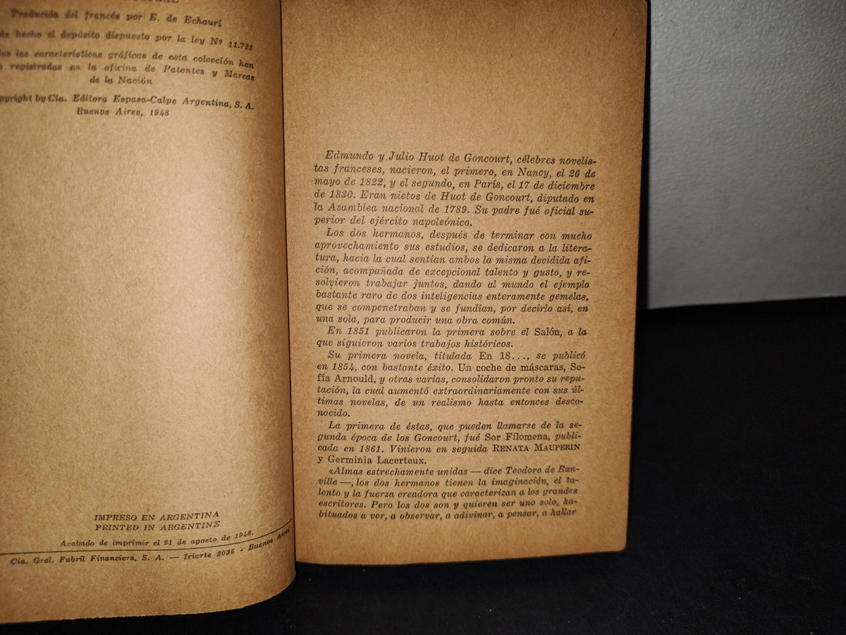 3- Renata Mauperin - E. Y J. De Goncourt. Colección Austral- 1948