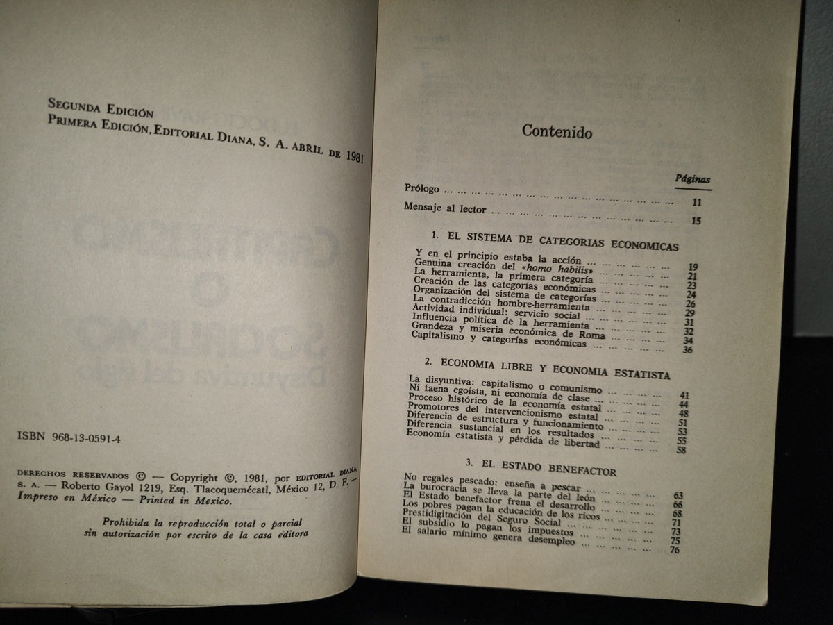 200- Capitalismo O Socialismo. Disyuntiva Del Siglo - Eudocio Ravines. Editorial Diana, 1A. Ed. 1981