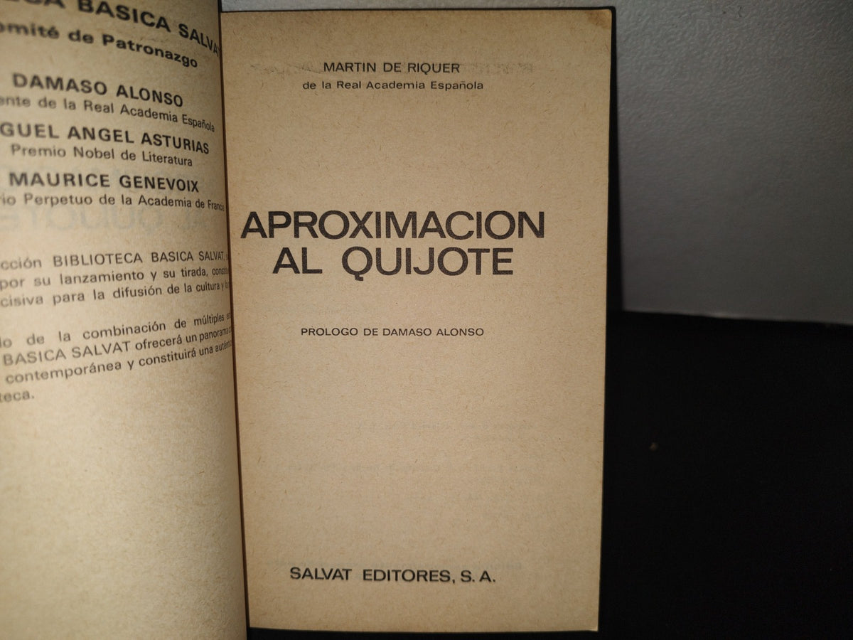 98- Aproximación Al Quijote - Martin De Riquer