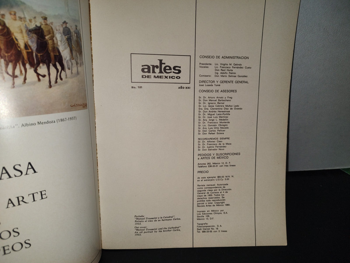 123- Artes De México. Manuel Toussaint - No. 181, Año Xxi - 70'S
