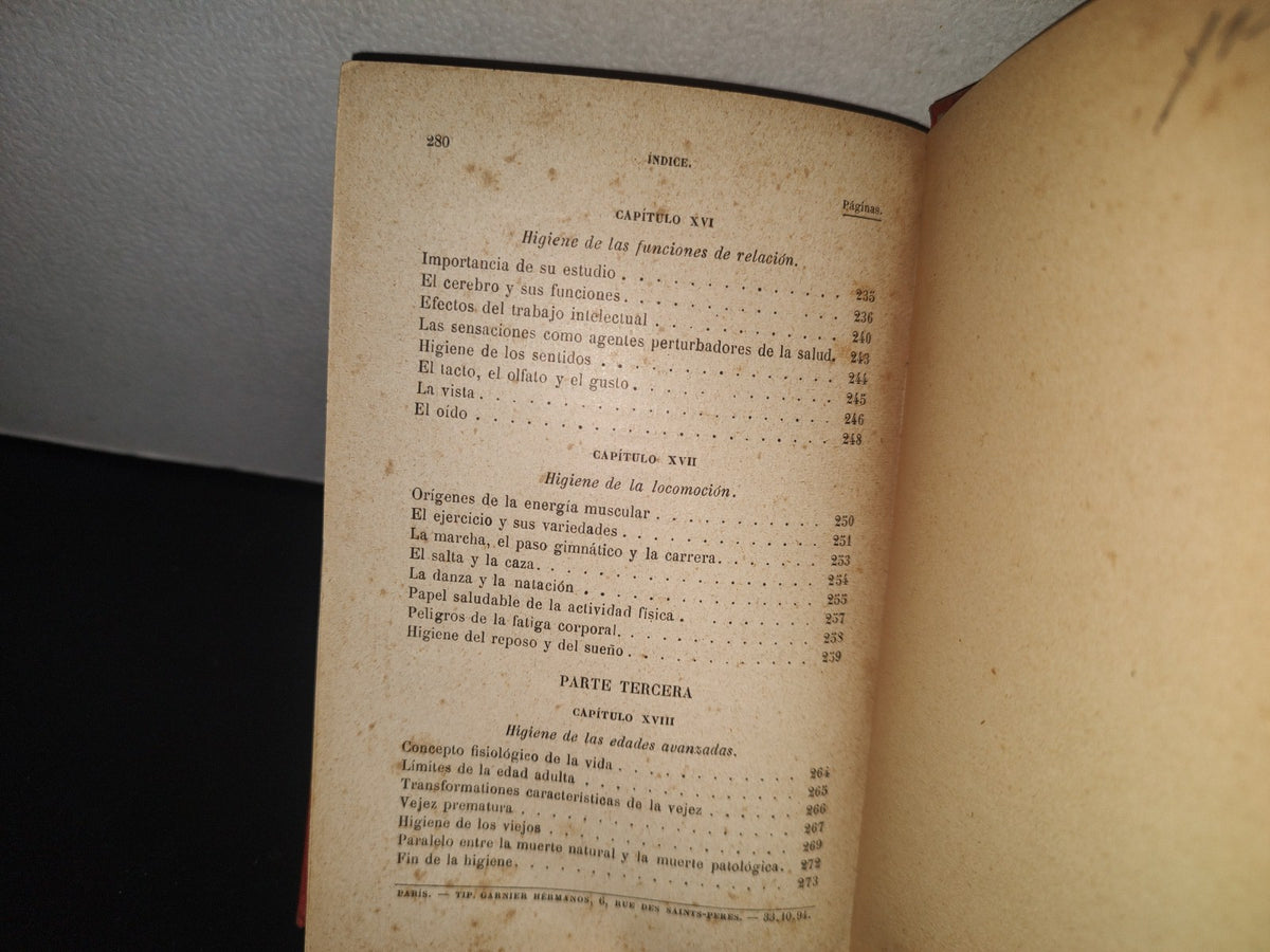 132- Elementos De Higiene Privada - J. Carvallo - París. Garnier Hermanos, Libreros-Editores 1895