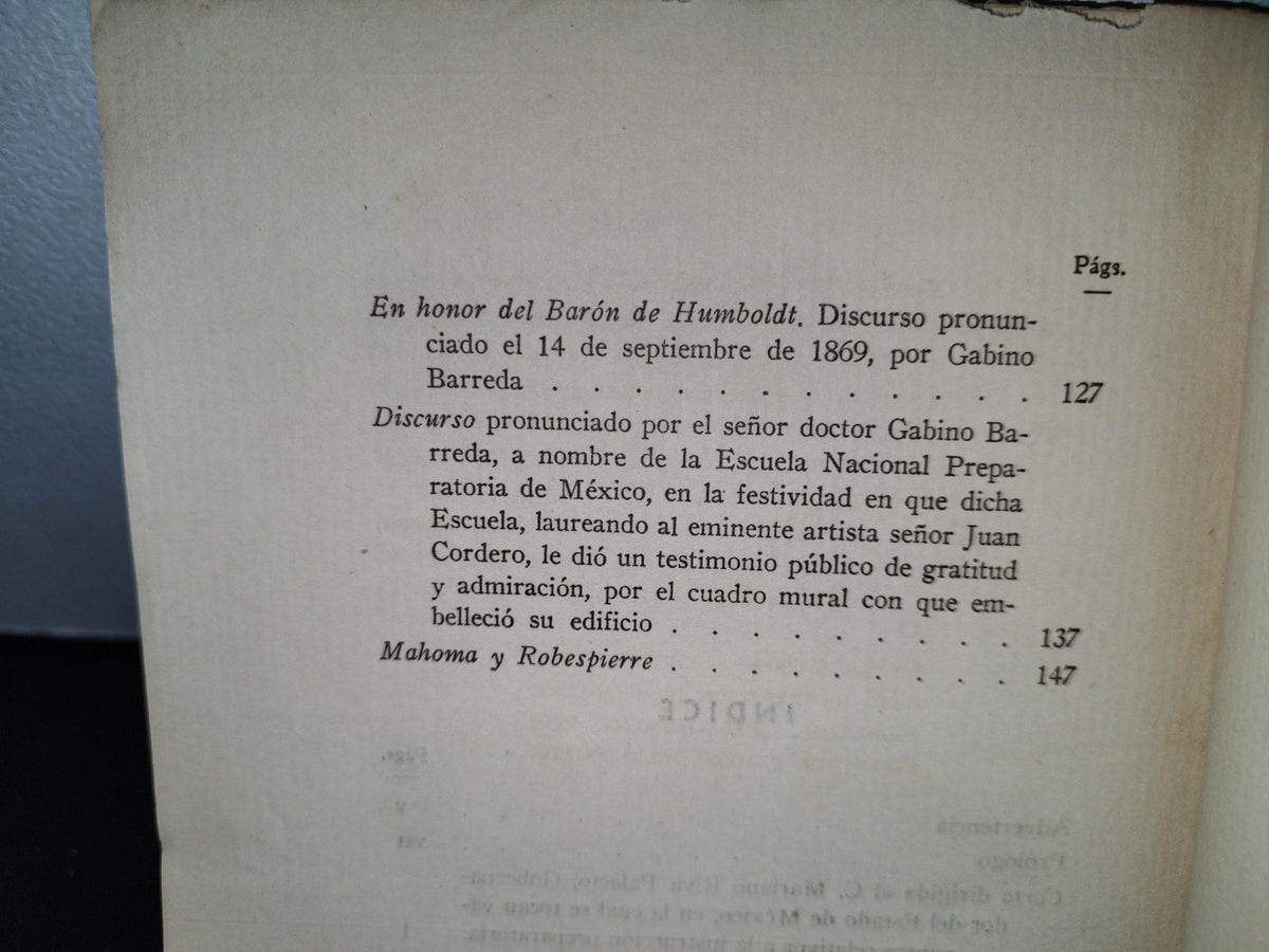 63- Estudios - Gabino Barreda - Biblioteca Del Estudiante Universitario 26. Ediciones De La Universidad Nacional Autónoma. México - 1941