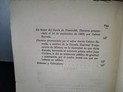 63- Estudios - Gabino Barreda - Biblioteca Del Estudiante Universitario 26. Ediciones De La Universidad Nacional Autónoma. México - 1941