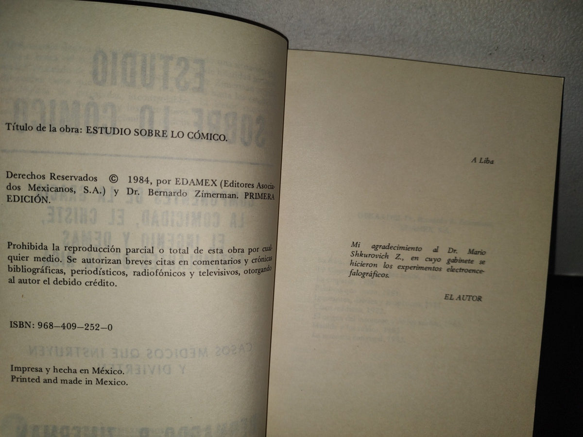 211- Componentes De Lo Cómico, O Chistoso, Lo Risible - Bernardo B. Zimerman