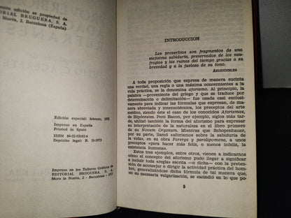 219- Proverbios, Adagios Y Refranes - Julio C. Acerete. Bruguera, Edición Especial, 1973