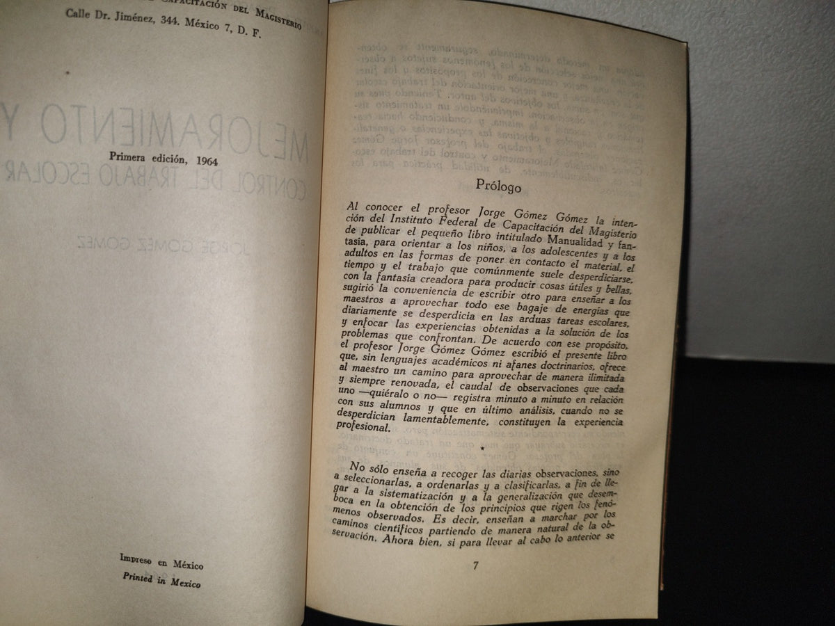 96- Mejoramiento Y Control Del Trabajo Escolar - Jorge Gómez Gómez - Sep - 1964