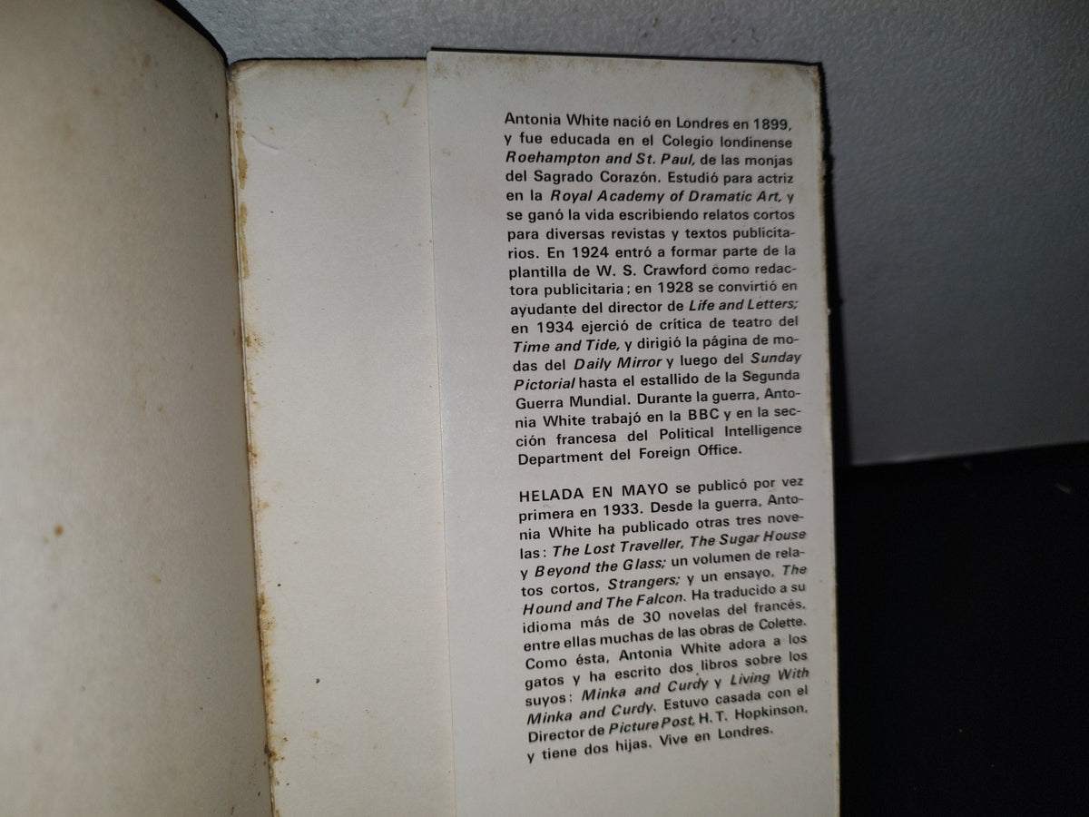90- Helada En Mayo - Antonia White - Primera Edición: Diciembre De 1980