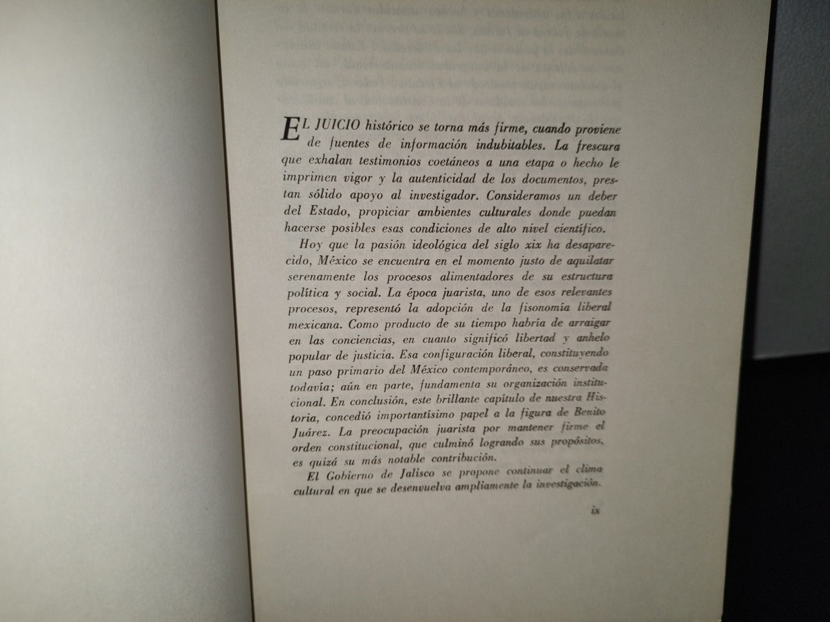 195- Juárez En Jalisco. Testimonios Y Documentos - Gobierno Del Estado, Guadalajara 1A. Ed. 1972