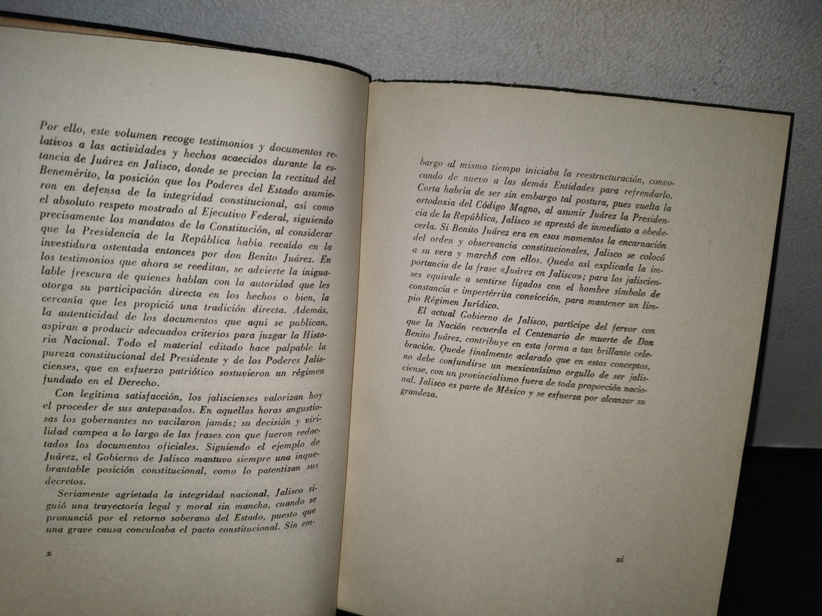 195- Juárez En Jalisco. Testimonios Y Documentos - Gobierno Del Estado, Guadalajara 1A. Ed. 1972