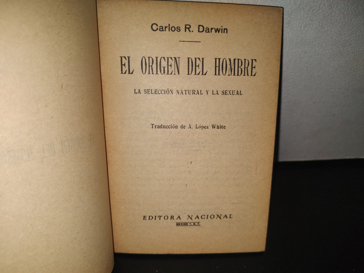 132- El Origen Del Hombre - Carlos R. Darwin - Editora Nacional - 1974
