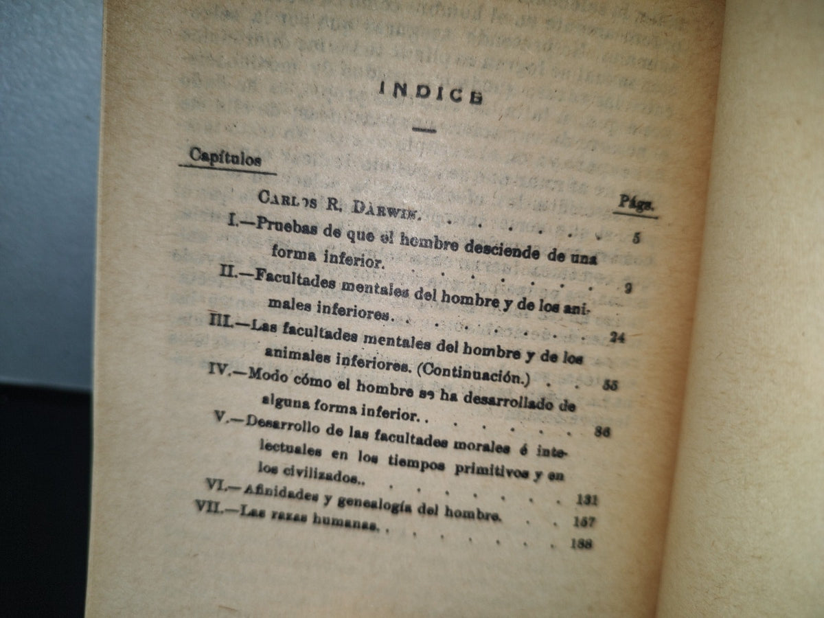 132- El Origen Del Hombre - Carlos R. Darwin - Editora Nacional - 1974