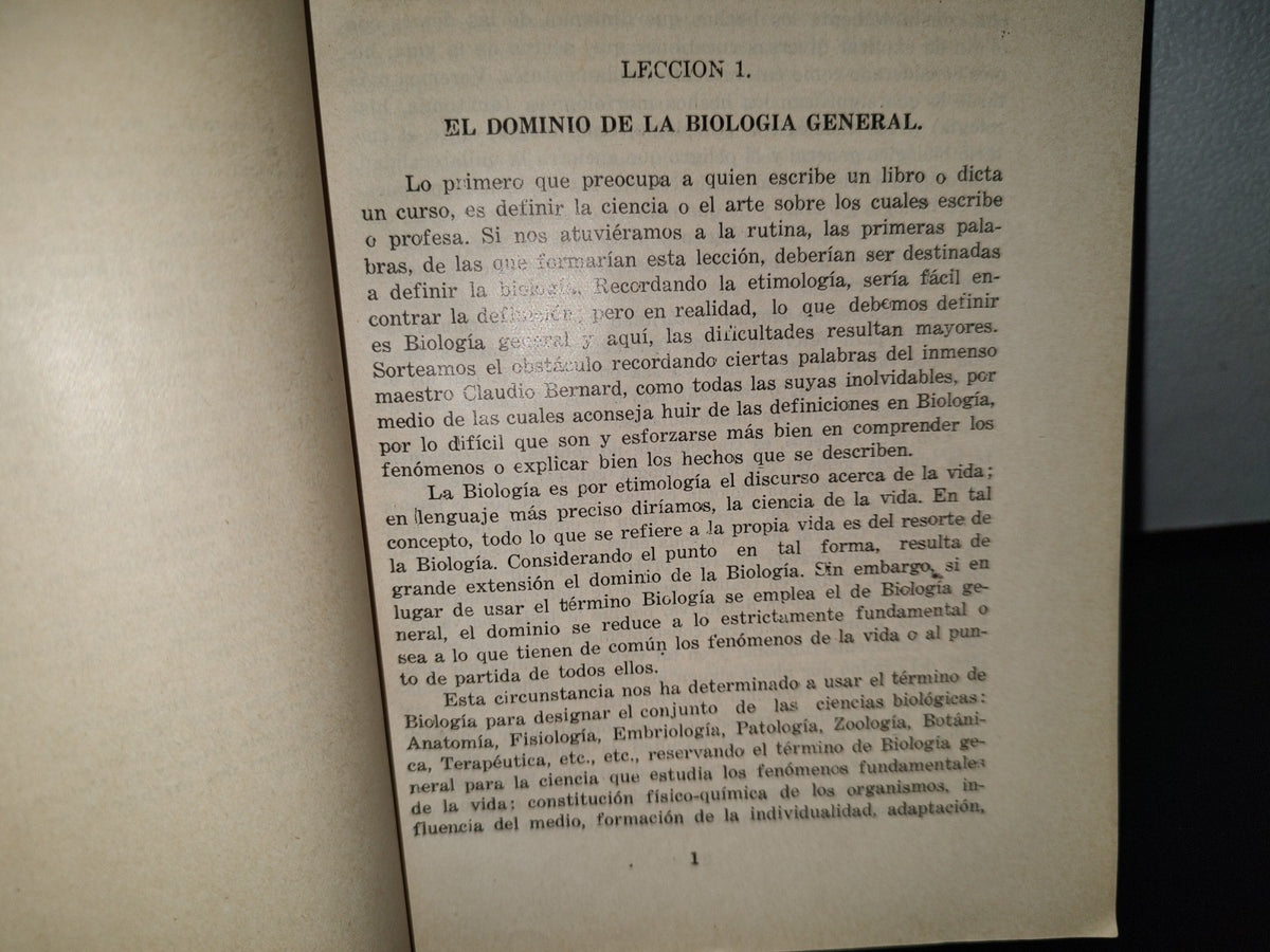 91- Lecciones De Biología General - Fernando Ocaranza - Segunda Edición, México 1931