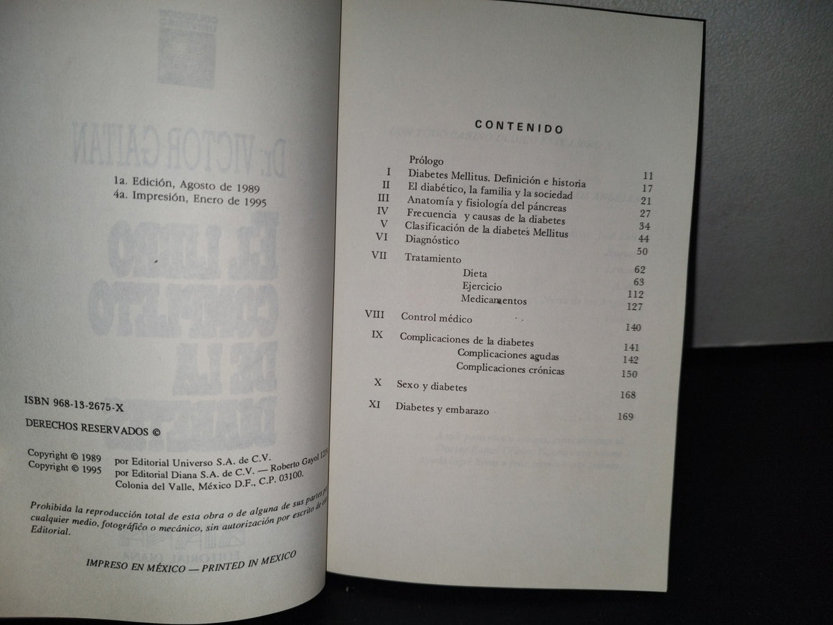 77- El Libro Completo De La Diabetes - Dr. Víctor Gaitán - Editorial DIANA, 1995