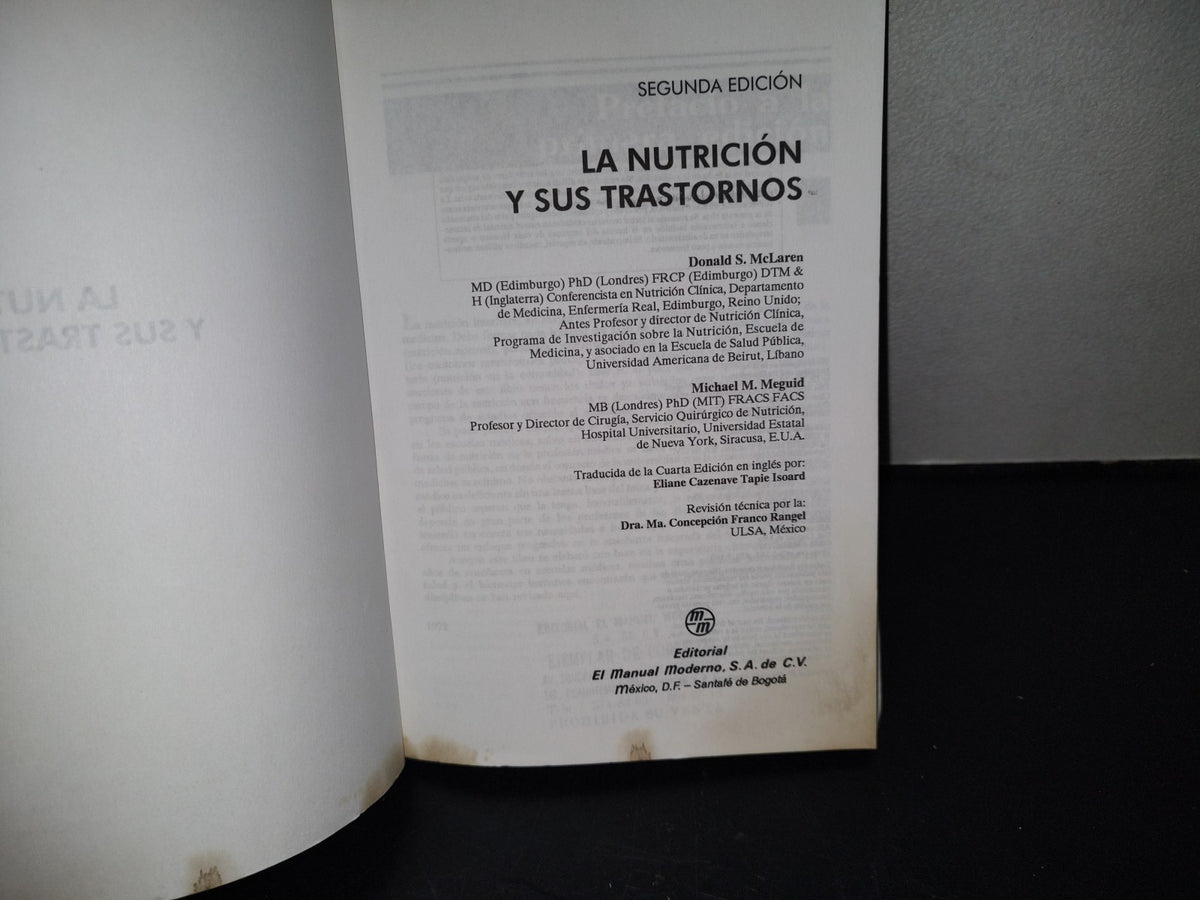 99- La Nutrición Y Sus Trastornos - Donald S. Maclauren - Editorial El Manual Moderno